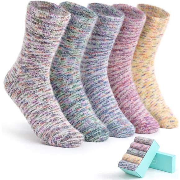 New 5 Pairs Fuzzy Soft Cozy Comfortable Socks for Women, Casual Sleep Comfy Sock - Picture 1 of 5